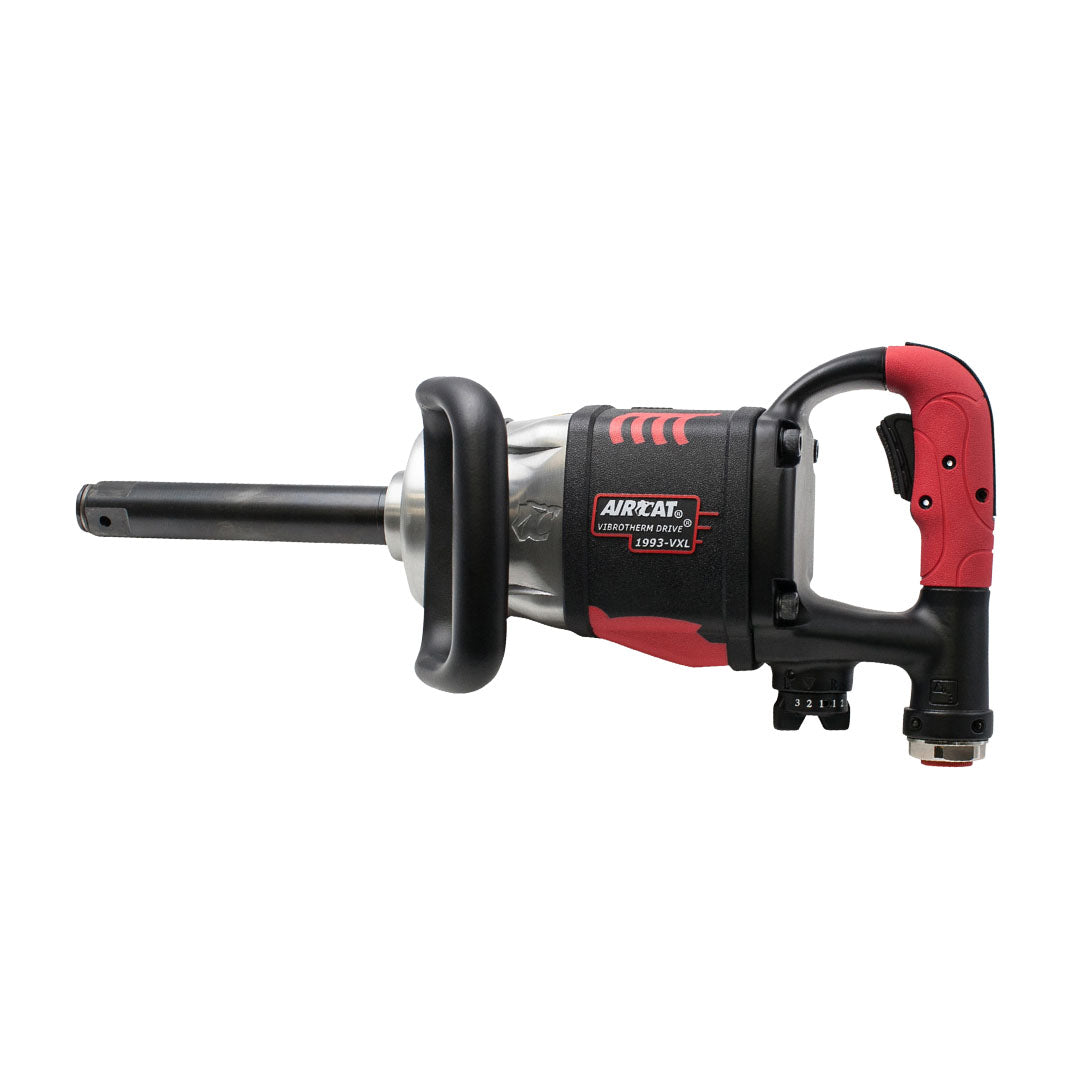 Aircat 1993-VXL 1 in. VIBROTHERM DRIVE Composite Straight Impact Wrench with 7 in. Extended Anvil, front view on white background