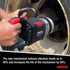 Aircat 1993-VXL Impact Wrench in use on a heavy-duty wheel hub, highlighting vibration reduction up to 40% and 50% longer mechanism life