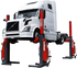 Coats 4TM19C4B 19,000 lb Mobile Column Lift elevating a Volvo semi truck