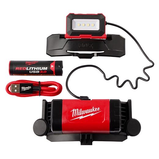 Milwaukee Tool 2118-21 BOLT REDLITHIUM USB Headlamp kit with REDLITHIUM USB 3.0 Battery and USB-C charging cable
