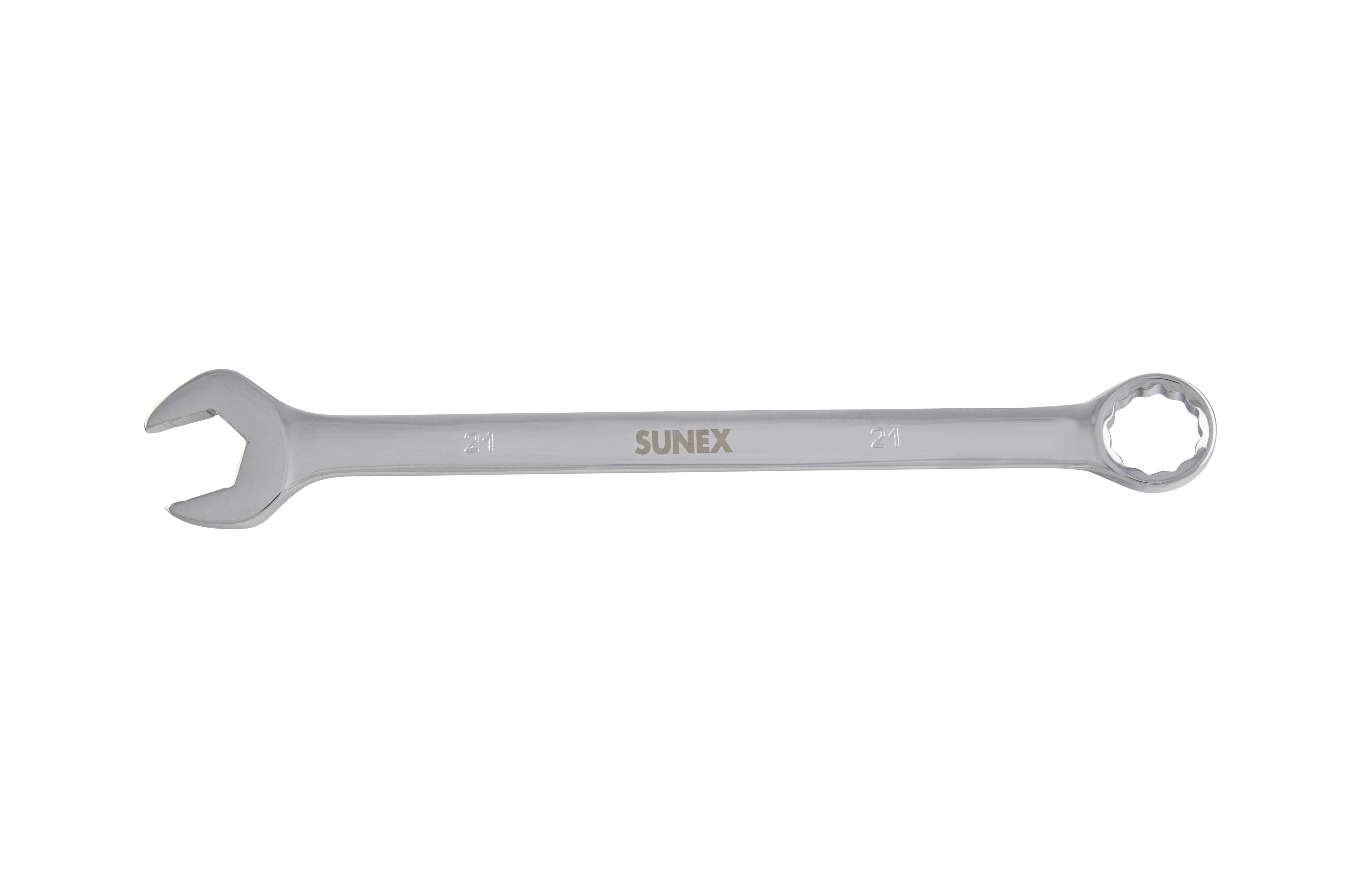 Sunex Tools 991821MA 21mm Full Polish Combination Wrench, drop forged alloy steel with open and box ends