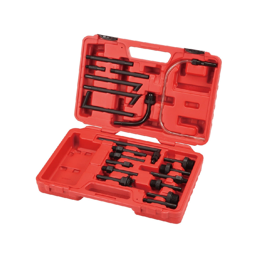 9 Circle 65821 ATF Refill Adapter Set 20 Pc - Open Red Blow Molded Case with All Adapters