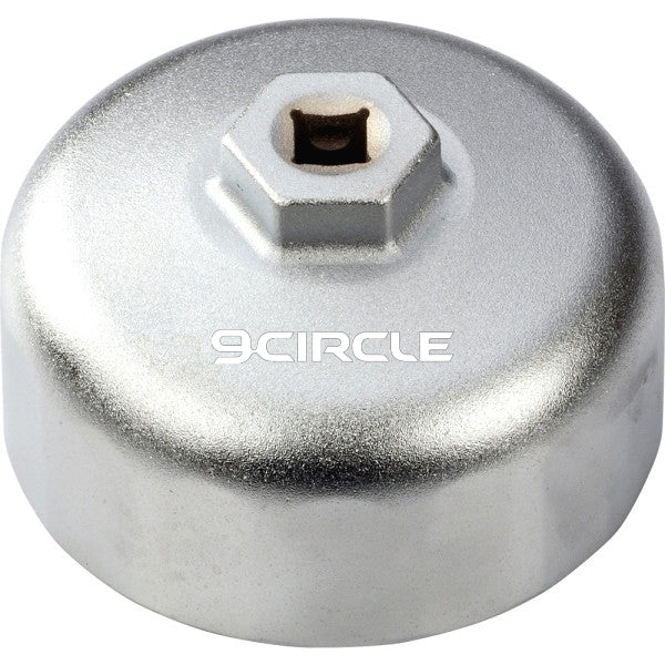 9 Circle 61651 BMW Cartridge Oil Filter Wrench top view with chrome aluminum finish