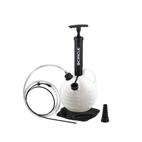 9 Circle 65860 Manual Fluid Extractor Set with hand pump, 6L tank, hoses, and conical spout
