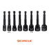 9 Circle 9CL-90380 8-Piece Twist Extractor Set with 1/4" Hex Output Drive, all sizes shown