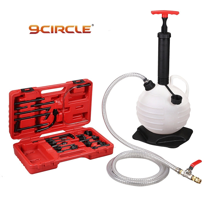 9 Circle 65820 ATF Refill Tank with 20 Adapter Set, 6L Manual - Full Kit View