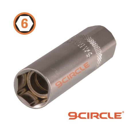 9 Circle 9CL-81282 14mm 6-Point Magnetic Spark Plug Socket - front view