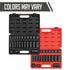 Sunex Tools 3326 Master Impact Socket Set shown in black and red case options - colors may vary