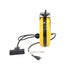 Alert Stamping ProReel ALT-5000A-30GF-CB yellow retractable cord reel, side profile view showing reel depth and tri-tap outlet