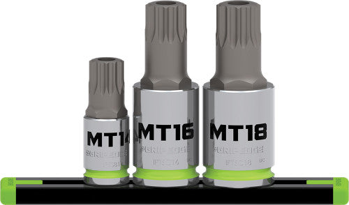 GripEdge IPTS3S 3-Pc 3/8" & 1/2" Drive RPT Tamper Proof Triple Square Driver Set, MT14-MT18 - MPR Tools & Equipment