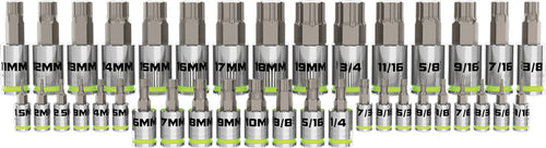 GripEdge MH38S 38-pc 1/4", 3/8", 1/2" Dr. Master RPT Hex Bit Socket Set, 1.5mm-19mm & 1/16"-3/4" - MPR Tools & Equipment