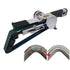 Astro Pneumatic 3039 Tube & Weld Belt Finish Sander in use showing weld cleanup result on curved tubing