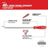 Milwaukee Tool 45-74-9224 24" Pry Bar feature callout showing I-Beam design, chrome-plated finish, tri-lobe handle, and hammer-ready strike cap