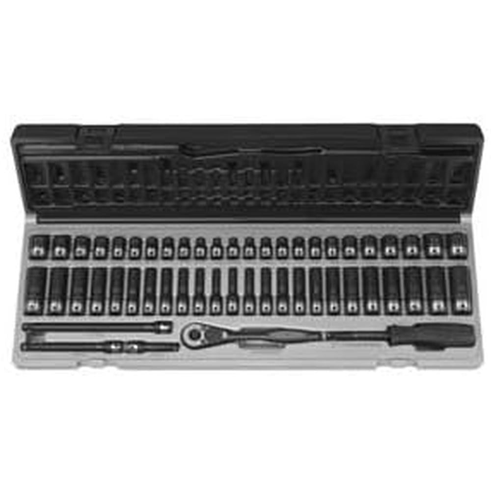 Grey Pneumatic 89653CRD 1/4" Dr. 53pc Fract. & Metric Duo-Socket Set - 6 Point