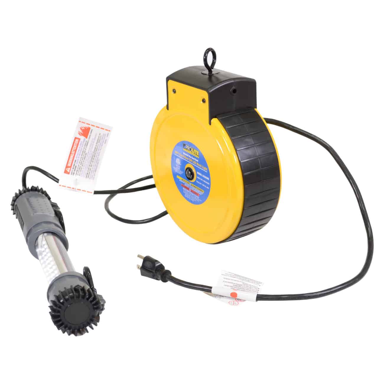 Alert Stamping ALT-3230SMS ProReel Retractable Cord Reel with LED Task Light - front angle view