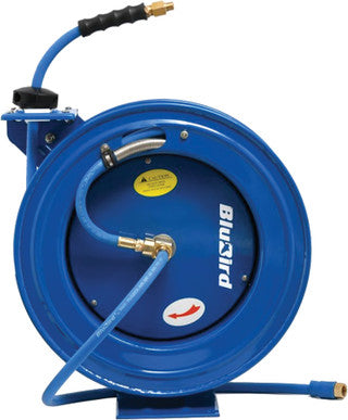 Blueshield BBRHD3850 BluBird Single Arm Heavy Duty Rubber Air Hose Reel, 3/8 X 50'" - MPR Tools & Equipment