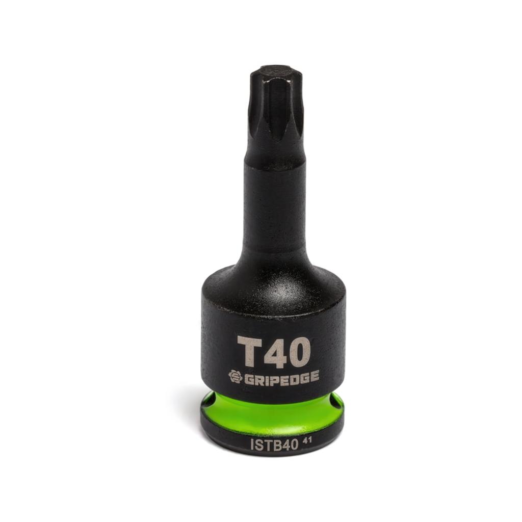 GripEdge ISTB40 T40 3/8" Impact RPT Star Torx Socket with Black Phosphate Finish