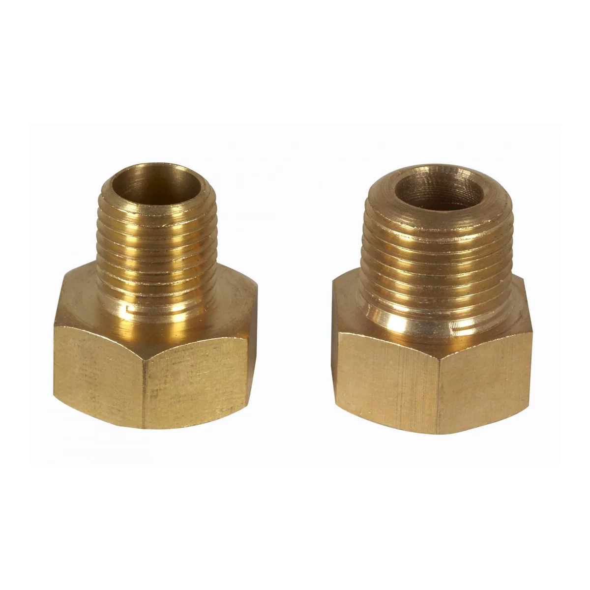 The Bone BHK-7033 Rough Rider 703 Brass Hex Fitting Adapter - Two Piece Set, Front and Back View