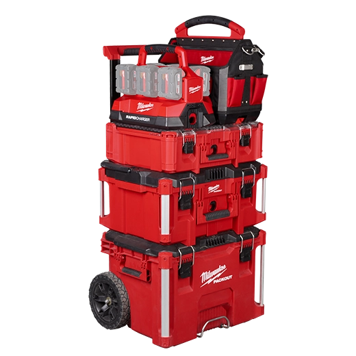 Milwaukee Tool 48-59-1809 M18 PACKOUT Six Bay Rapid Charger - lifestyle view
