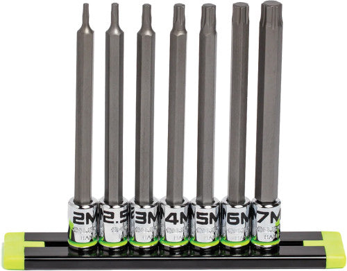 GripEdge HAM7LS 7-Pc 1/4'' Drive Long Metric Rpt Hex Driver Set, 2MM-7MM - MPR Tools & Equipment