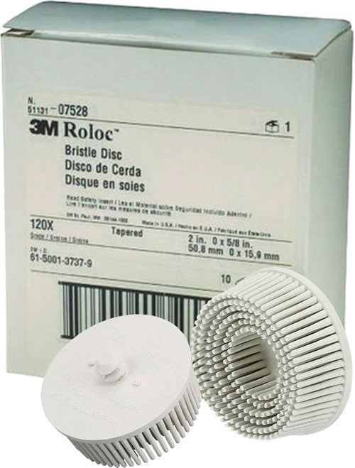 3M 7528 2" 120 GRIT WHITE BRISTLE DISCS, BOX OF 10 - MPR Tools & Equipment