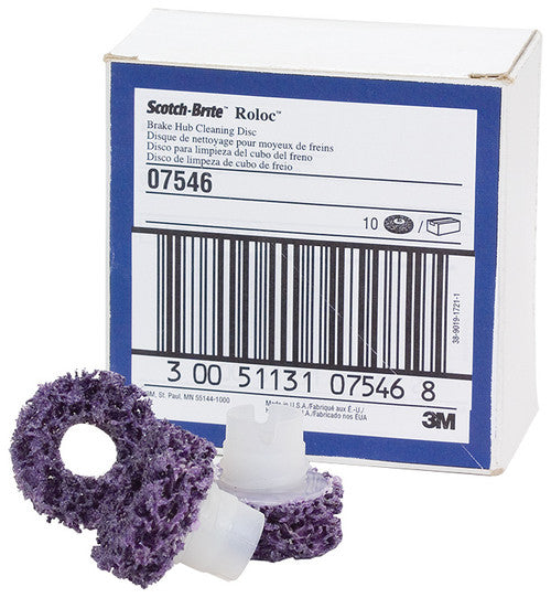 3M 7546 SCOTCH-BRITE ROLOC BRAKE HUB CLEANING DISCS, PURPLE, 1.5" X 5/8" CENTER HOLE, BOX OF 10 - MPR Tools & Equipment