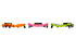 Lisle Low Profile Plastic Creepers side view showing Neon Orange, Pink, and Neon Green color variants
