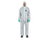 Ansell WH18-B-92-111-03 AlphaTec 1800 White Disposable Hooded Coverall, Medium, worn by model