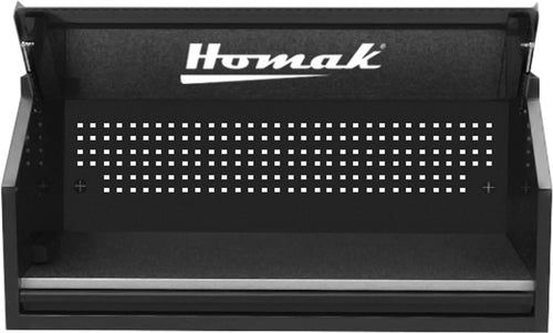 Homak BK02054010 54" RS PRO SERIES 1-DRAWER HUTCH WITH POWER STRIP – BLACK