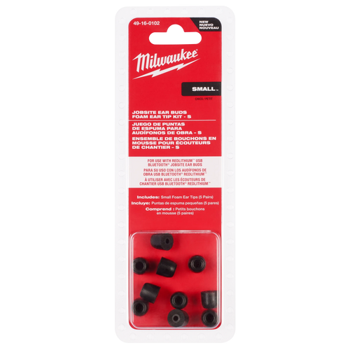Milwaukee Tool 49-16-0102 Jobsite Earbuds Foam Ear Tip Kit Small - product packaging