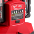 Milwaukee Tool M18 PACKOUT Six Bay Rapid Charger - close-up of product label and USB port