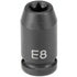 Gris Pneumatique 912ET 1/4" Drive X E12 Douille à chocs étoile externe