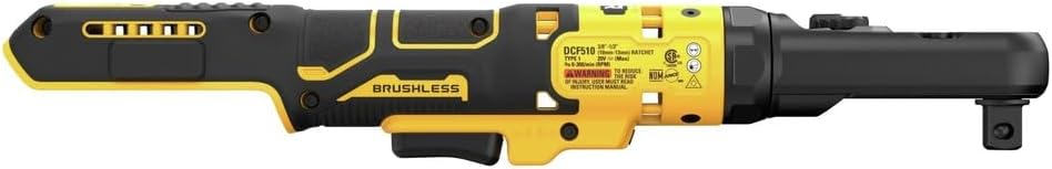 Dewalt DCF510B 20V MAX XR 3/8" &amp; 1/2" DR. CLIQUET À TÊTE SCELLÉE SANS BROSSE À ENCLUME INTERCHANGEABLE (OUTIL NU), 75 PI-LB, 300 TR/MIN