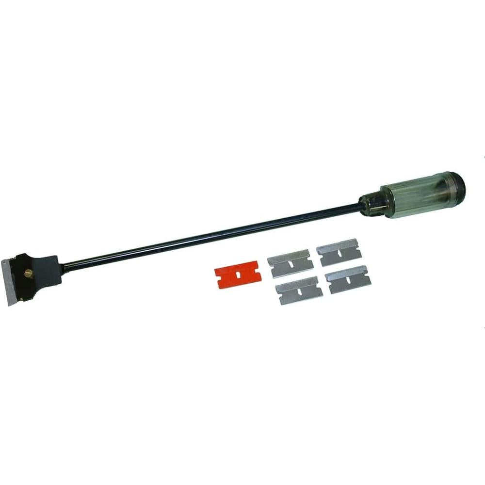 S&amp;G Tool Aid 87965 Grattoir à autocollants extra long avec 5 lames en acier et 1 en plastique