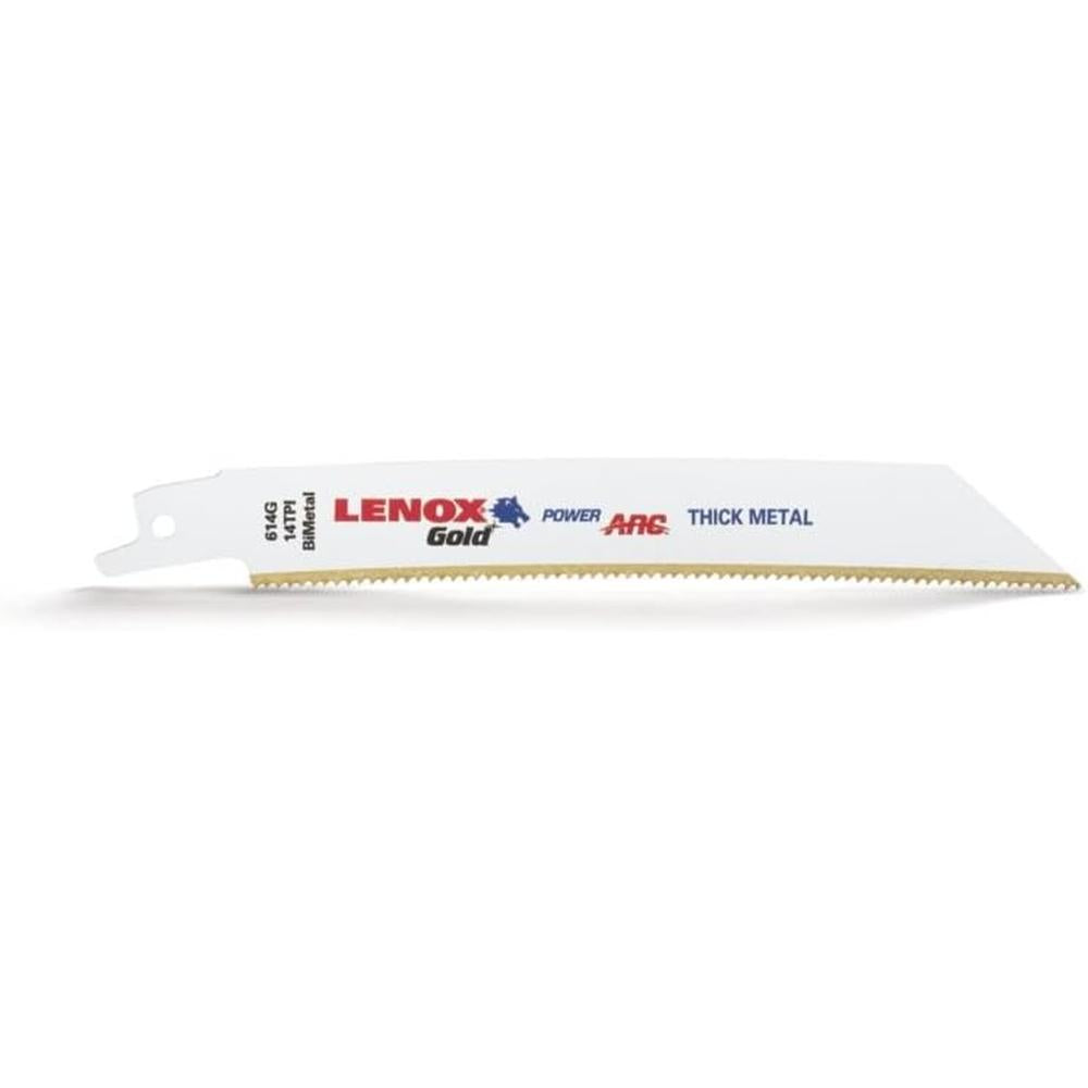Lenox Tools 21081B614GR 6"X3/4" 14TPI Gold Power Arc Thick Metal Cutting Recip 25 Pk