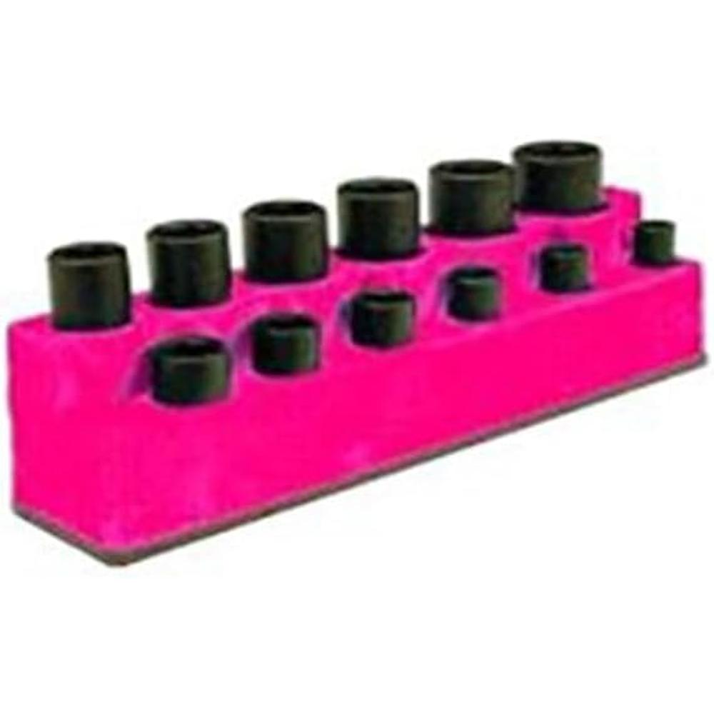 Mechanic's Time Savers 587 1/4" 37-Hole Magnetic Hex Bit Organizer /Rocket Red