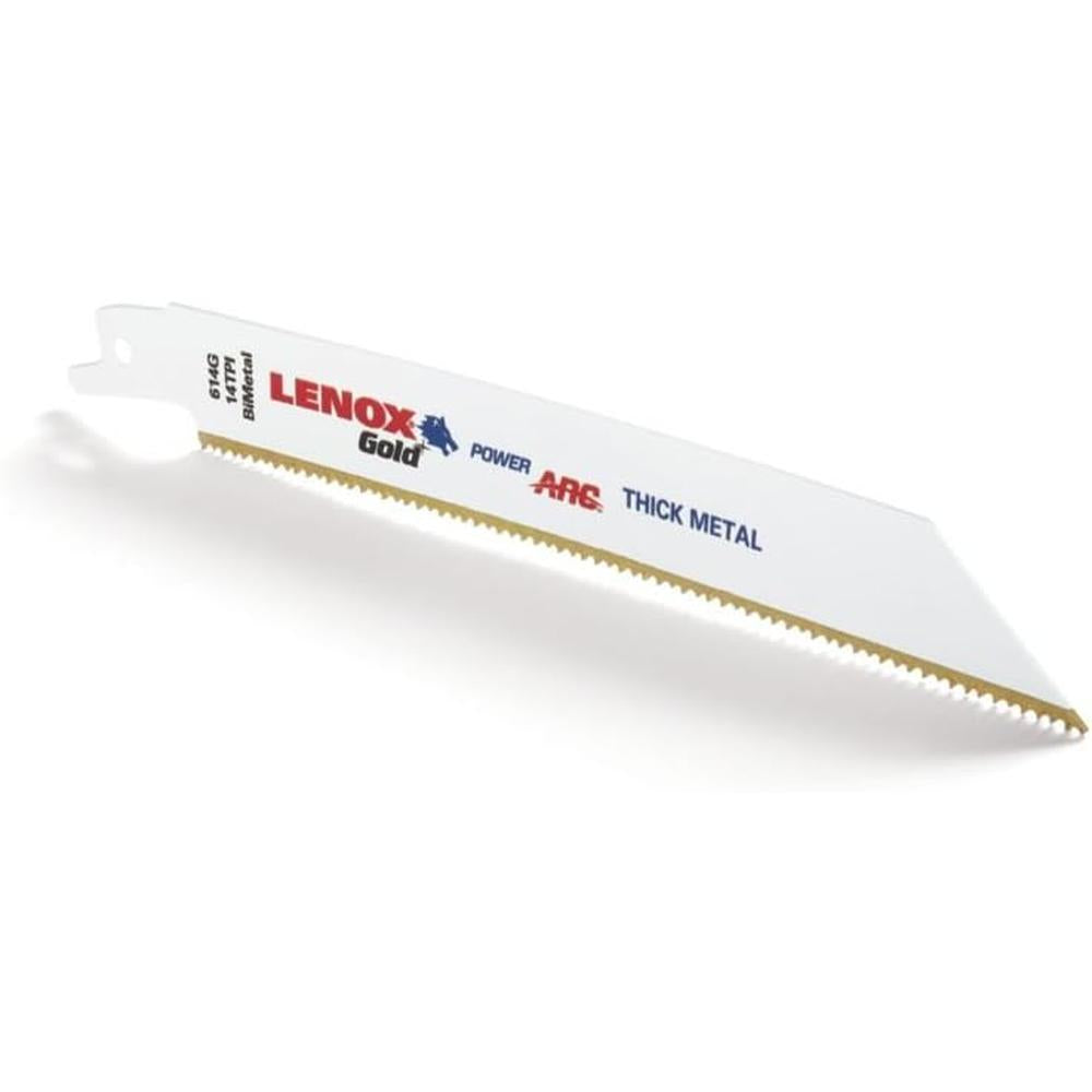 Lenox Tools 21081B614GR 6"X3/4" 14TPI Gold Power Arc Thick Metal Cutting Recip 25 Pk