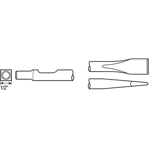 Chicago Pneumatic 2050512803 Tige de burin plat ISO carré 1/2"