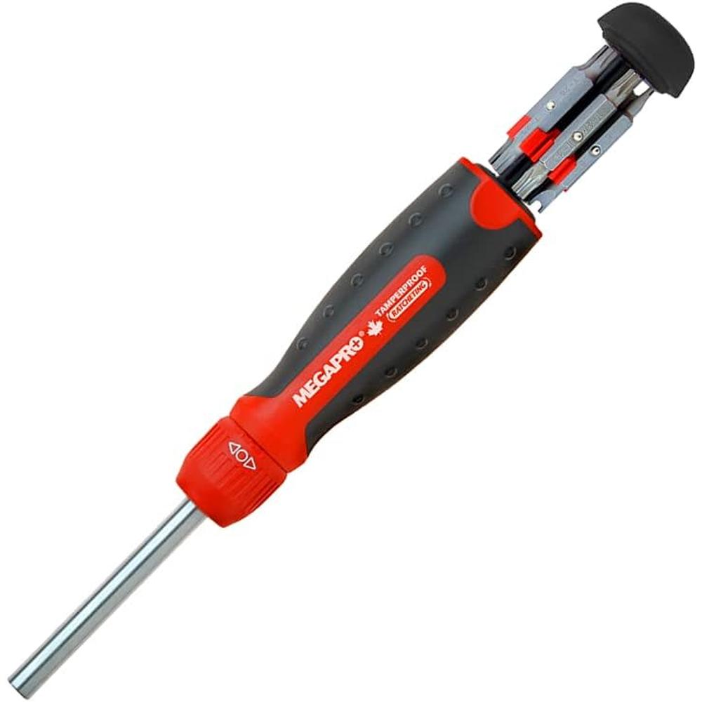Megapro Tools 211R2CTPRD Megapro Tamperproof Ratcheting 13 In 1 Multi-Bit Screwdriver