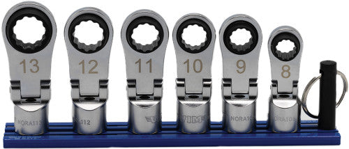 VIM Tools NORA150 6-pc 12 Pt. Nano Flex offset Ratcheting Attachment Set – 3/8" Dr. (8, 9, 10, 11, 12, 13MM) - MPR Tools & Equipment