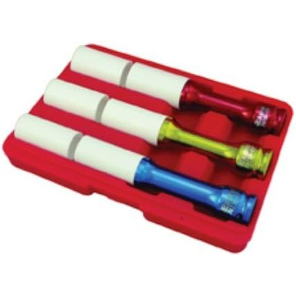 Astro Pneumatic 78730 3PC 1/2IN Drive Extra Long Chrome Wheel Lug Nut/Im Skt Set