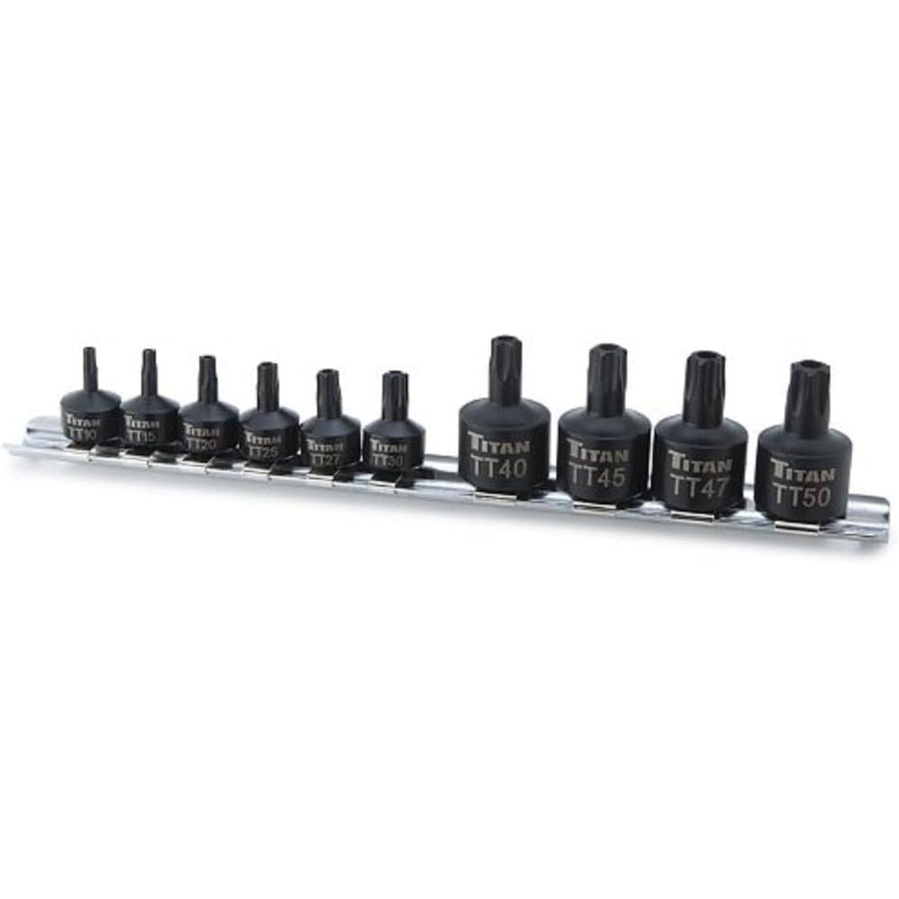 Titan 16143 10-Piece Low Profile Tamper-Resistant Impact Star Bit Socket Set