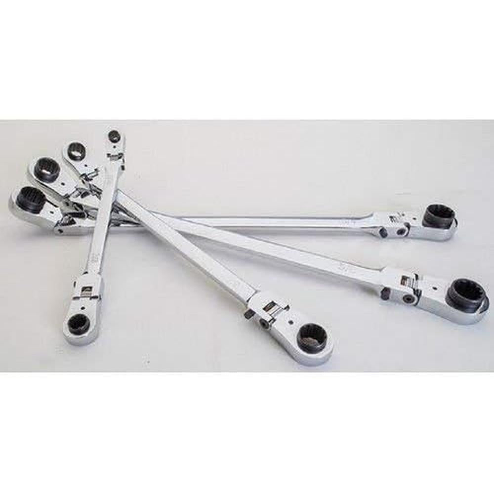 Ezred WRM1719 17mm & 19mm Double Box, Reversible Flex Head Metric Wrench With Locking Feature