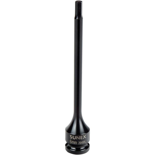 Sunex Tools 26491L 1/2" Dr Impact Hex Socket 6Inch Long 6mm