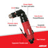 Aircat 4337 Angle Drill diagram highlighting Spiral Bevel Gears, Rear Exhaust, Throttle Lever, and Forward/Reverse knob