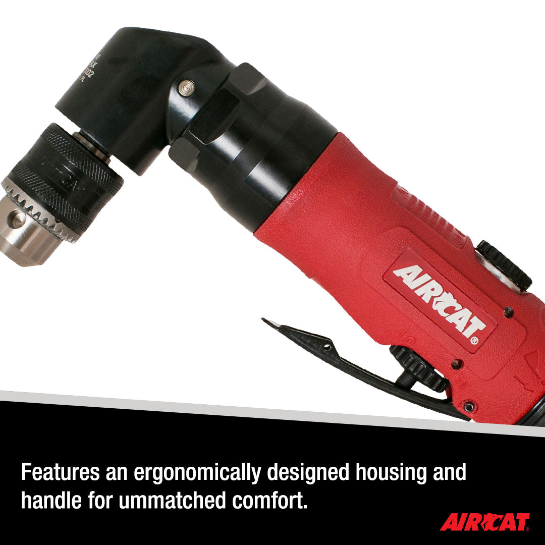 Aircat 4337 Angle Drill ergonomically designed housing and handle closeup