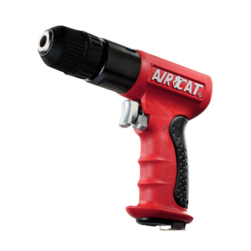 Aircat 4338 0.6 HP 3/8" Composite Reversible Air Drill - side profile view on white background