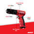 Aircat 4338 feature callout diagram highlighting keyless chuck, 0.6 HP motor, trigger-mounted reverse, feather trigger, and steel planetary gear