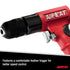 Aircat 4338 close-up of Jacobs keyless chuck and feather trigger for precise speed control