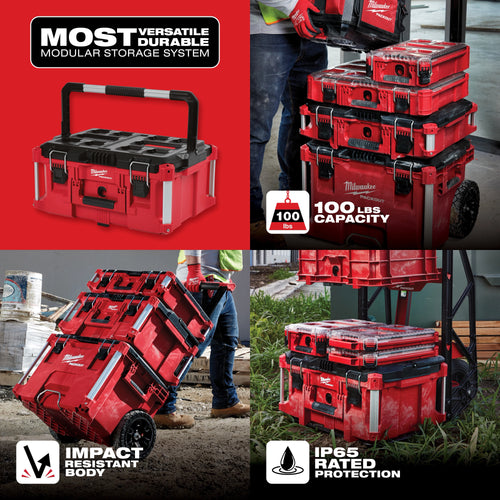 Milwaukee Tool PACKOUT Large Tool Box 48-22-8425 side angle view